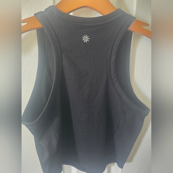 Athleta Black Ribbed High-Neck Cropped Tank - Picture 4 of 4